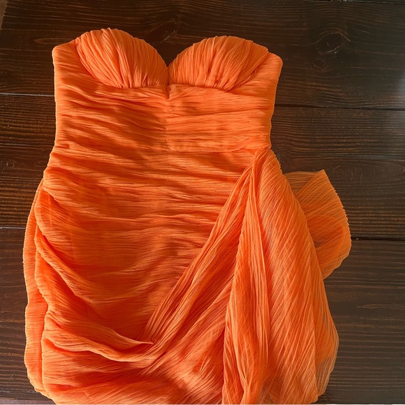 bcbg orange strapless dress BCBGMaxAzria | Dresses | Bcbgmaxazria Strapless Dress In Vibrant Orange